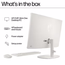 HP 22-dg0007na Intel® Celeron® N100 54.5 cm (21.4") 1920 x 1080 pixels All-in-One PC 8 GB DDR5-SDRAM 128 GB Flash Windows 11 Home in S mode Wi-Fi 6 (802.11ax) White - Additional view 5