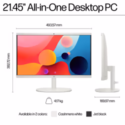HP 22-dg0007na Intel® Celeron® N100 54.5 cm (21.4") 1920 x 1080 pixels All-in-One PC 8 GB DDR5-SDRAM 128 GB Flash Windows 11 Home in S mode Wi-Fi 6 (802.11ax) White - Additional view 6