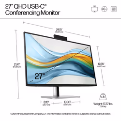 HP Series 5 Pro 27 inch QHD USB-C Conferencing Monitor - 527pm - Additional view 8