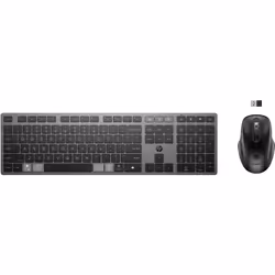 HP 725 Multi-Device Rechargeable Wireless Keyboard and Mouse Combo, Full-size (100%), Wireless, RF Wireless + Bluetooth, Scis ...