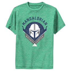 Star Wars Mandalorian Crest Boys Performance Tee  Kelly Heather