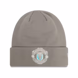 New Era Man UTD Iridescent Cuff Knit Beanie Hat Grey