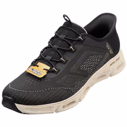 Skechers Glide-step Gratify-pace Vegan Womens Slip On Trainers in Black Gold - 7