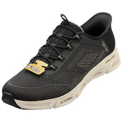 Skechers Glide-step Gratify-pace Vegan Womens Slip On Trainers in Black Gold - 7