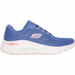 ) Skechers Arch Fit 2.0 - Big League Textile Women's Blue/Pink Trainers - Blue, 7 (Adults'