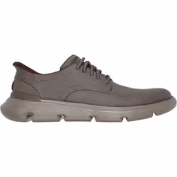 ) Skechers Garza Clive Cotton Men's Dark Taupe Lace-Up Shoes - Brown, 7 (Adults'