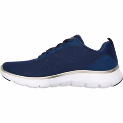 ) Skechers Flex Appeal 5.0 Uptake Textile Women's Navy/Gold Trainers - Blue, 5 (Adults'