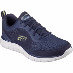 ) Skechers Track Glendor Polyester Men's Navy/Lime Trainers - Blue, 9 (Adults'
