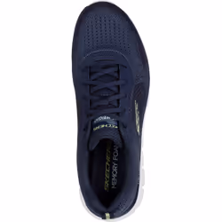 ) Skechers Track Glendor Polyester Men's Navy/Lime Trainers - Blue, 9 (Adults'