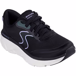 ) Skechers D'Lux Walker 2.0 Active Pace Textile Women's Black/Lavender Trainers - Black, 4 (Adults'
