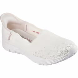 ) Skechers Seager Believe It Textile Women's Off White Trainers - White, 6 (Adults'