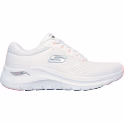 ) Skechers Arch Fit 2.0 - Big League Textile Women's White/Pink/Blue Trainers - White, 3 (Adults'