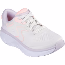 ) Skechers D'Lux Walker 2.0 Active Pace Textile Women's Off White/Pink Trainers - White, 3 (Adults'