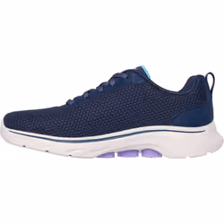 ) Skechers Go Walk 7 Kaylor Polyester Women's Navy/Purple Trainers - Blue, 6 (Adults'
