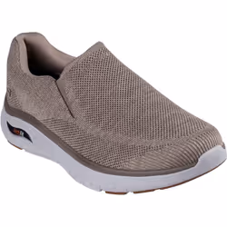 ) Skechers Arch Fit Crosser Locke Polyester Men's Taupe Trainers - Brown, 11 (Adults'