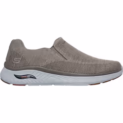 ) Skechers Arch Fit Crosser Locke Polyester Men's Taupe Trainers - Brown, 11 (Adults'