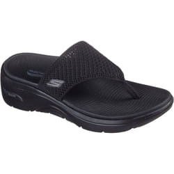 ) Skechers Go Walk Arch Fit 2.0 Polyester Women's Black Sandals - Black, 5 (Adults'