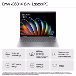 HP Elite x360 14-fa0004na 2-in-1 Laptop Ryzen 5 8640HS 14 inch 16 GB RAM 512 GB SSD 2K Windows 11 Home Grey touchscreen - Additional view 6