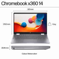 HP Chromebook x360 14b-cd0001na Intel® N N200 35.6 cm (14") Touchscreen Full HD 8 GB LPDDR5-SDRAM 128 GB eUFS Wi-Fi 6 (802.11ax) ChromeOS - Additional view 8