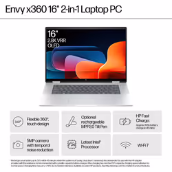HP ENVY x360 16-ac0003na 2-in-1 Laptop Core Ultra 5 125U 16 inch 8 GB RAM 512 GB SSD 3K Windows 11 Home Silver touchscreen - Additional view 5