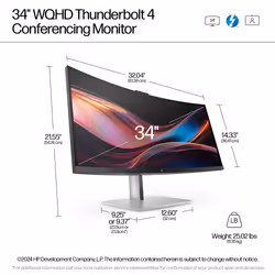 HP Series 7 Pro 34 inch WQHD Conferencing Monitor - 734pm - Additional view 4