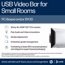 Poly Studio V12 USB Video Bar No Radio or Power Supply GSA/TAA - Additional view 6