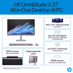 HP OMNISTUDIO X AIO 27-CS0000NA DTPC Intel Core Ultra 7 155H 68.6 cm (27") 3840 x 2160 pixels All-in-One PC 32 GB DDR5-SDRAM 2 TB SSD Windows 11 Home - Additional view 4