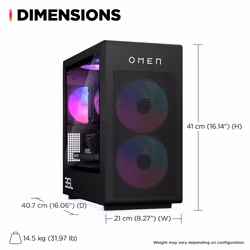 HP OMEN 35L GT16-0001na AMD Ryzen™ 5 8500G 16 GB DDR5-SDRAM 1 TB SSD NVIDIA GeForce RTX 4060 Windows 11 Home Tower PC Black - Additional view 5