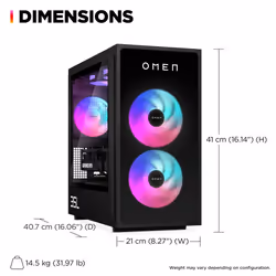 HP OMEN 35L GT16-0007na AMD Ryzen™ 7 8700G 16 GB DDR5-SDRAM 1 TB SSD NVIDIA GeForce RTX 4060 Ti Windows 11 Home Tower PC Black - Additional view 5