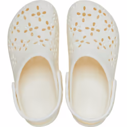 ) Crocs Classic Floral Cut Out Thermoplastic Chalk Clogs - White, 3 (Adults' - Additional view 4