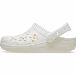 ) Crocs Classic Floral Cut Out Thermoplastic Chalk Clogs - White, 3 (Adults' - Additional view 5