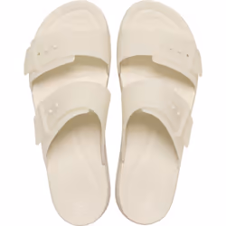 ) Crocs Brooklyn Buckle Low Wedge Women's Sandstone Sandals - White, 5 (Adults'