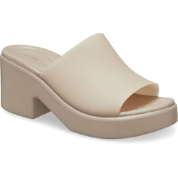 ) Crocs Brooklyn Slide Heel Women's Taupe Sandals - Brown, 6 (Adults'