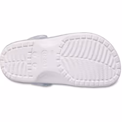 ) Crocs Classic Glitter Clog Thermoplastic White Loafers - White, 4 (Adults'