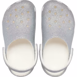 ) Crocs Classic Glitter Clog Thermoplastic White Loafers - White, 5 (Adults' - Additional view 4