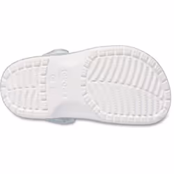 ) Crocs Classic Glitter Clog Thermoplastic White Loafers - White, 1 (Adults'