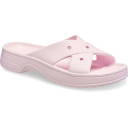 ) Crocs Classic Cross Strap Thermoplastic Women's Pink Milk Sandals - Pink, 8 (Adults'