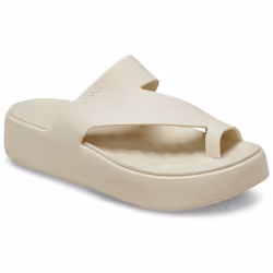 ) Crocs Getaway Platform Thermoplastic Women's Sandstone Sandals - White, 4 (Adults'