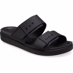 ) Crocs Brooklyn Buckle Women's Black Sandals - Black, 4 (Adults'