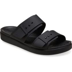 ) Crocs Brooklyn Buckle Women's Black Sandals - Black, 6 (Adults'