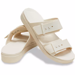 ) Crocs Brooklyn Buckle Women's Sandstone Sandals - White, 8 (Adults'