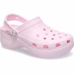 ) Crocs Classic Platform Thermoplastic Women's Pink Milk Clogs - Pink, 3 (Adults'