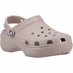 ) Crocs Classic Platform Clog Women's Taupe Clogs - Brown, 4 (Adults'