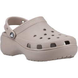 ) Crocs Classic Platform Clog Women's Taupe Clogs - Brown, 4 (Adults'