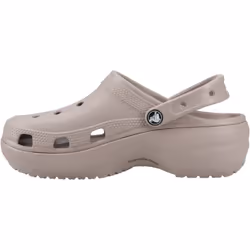 ) Crocs Classic Platform Clog Women's Taupe Clogs - Brown, 7 (Adults'
