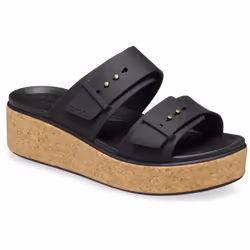 ) Crocs Brooklyn Buckle Women's Black Sandals - Black, 7 (Adults'