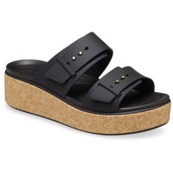 ) Crocs Brooklyn Buckle Women's Black Sandals - Black, 7 (Adults'