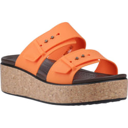 ) Crocs Brooklyn Buckle Women's Topaz Wedges - Brown, 5 (Adults'