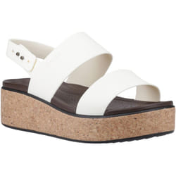 ) Crocs Brooklyn Cork Women's Chalk Sandals - White, 4 (Adults'