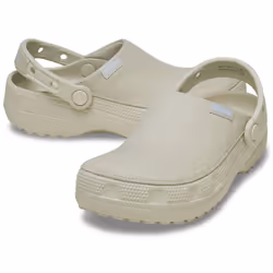) Crocs Classic Crafted Cotton Stucco Clogs - White, 8 (Adults'